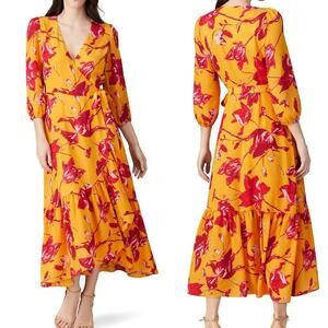 Color Me Courtney Floral Eleanor Long Sleeve Wrap Dress Medium
